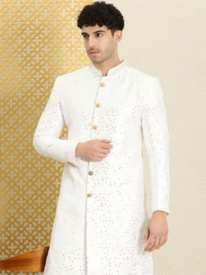 Men Silk Traditional Sherwani With Pajama