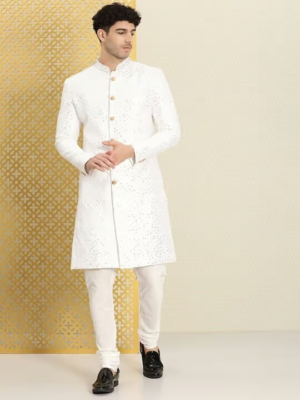 Men Silk Traditional Sherwani With Pajama