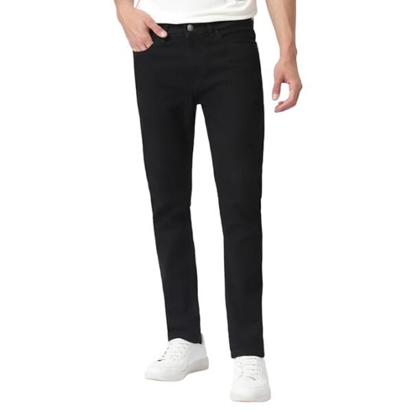 Men's Slim Fit Denim Black Jeans - Image 2